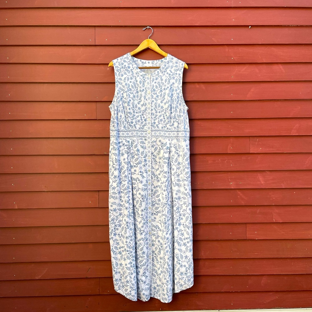 J Jill 1X sleeveless button down dress